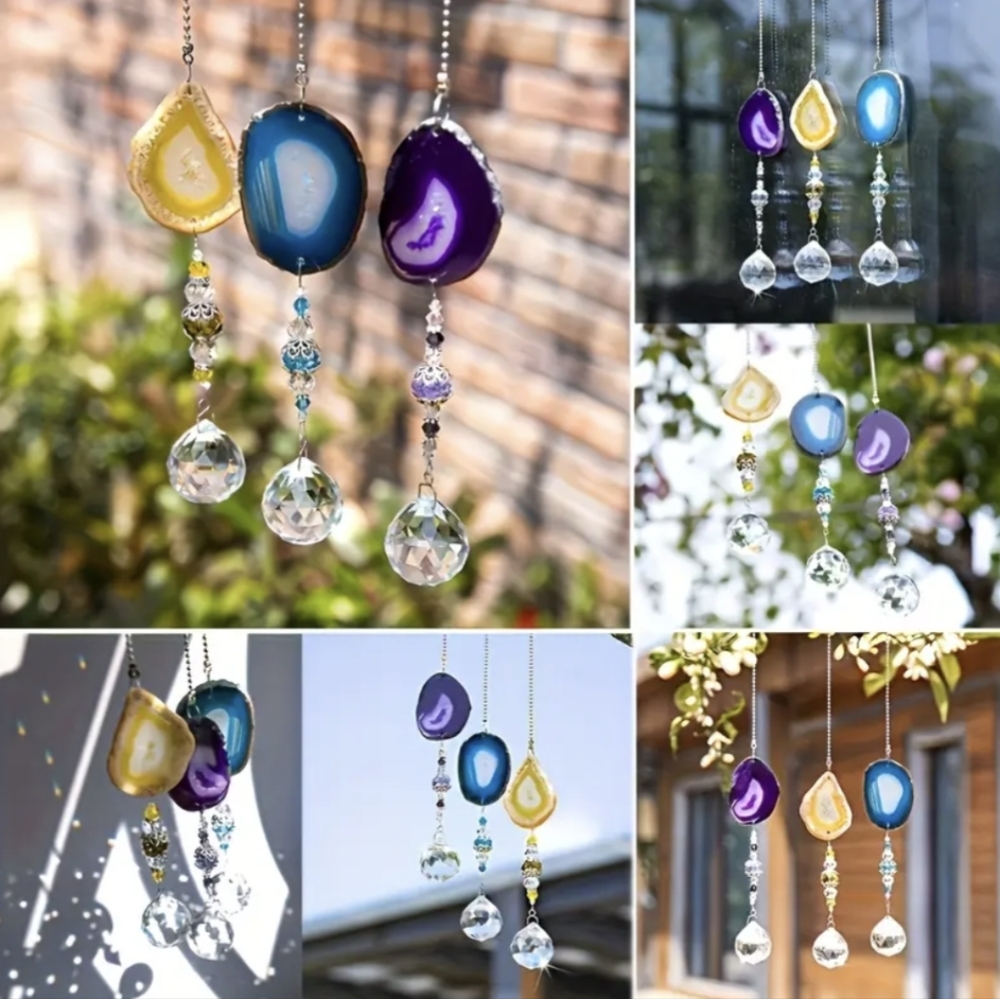 3 Set Prism Light Maker Rear Mirror Hanger Ornament Gift Ideas Stocking Stuffer - Picture 3 of 11